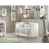 Lit bébé FANETTE 60 x 120 cm - Pin massif, blanc