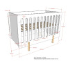 Lit bébé FANETTE 60 x 120 cm - Pin massif, blanc