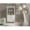 Armoire 3 tiroirs FANETTE - Pin massif, blanc