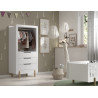 Armoire 3 tiroirs FANETTE - Pin massif, blanc
