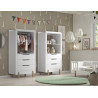 Armoire 3 tiroirs FANETTE - Pin massif, blanc