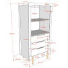 Armoire 3 tiroirs FANETTE - Pin massif, blanc