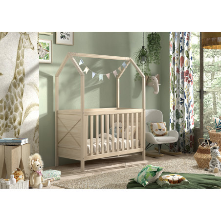 Lit bébé PIERROT 60 x 120 cm - Pin massif, nature