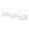 Lit bébé PIERROT 60 x 120 cm - Pin massif, blanc