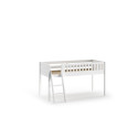 Lit mi-hauteur avec échelle PIERROT 90 x 200 cm - Pin scandinave, blanc