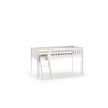 Lit mi-hauteur avec échelle PIERROT 90 x 200 cm - Pin scandinave, blanc