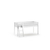 Lit mi-hauteur avec échelle PIERROT 90 x 200 cm - Pin scandinave, blanc