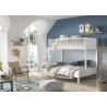 Lit de famille + PIERROT 140 x 200 cm - Pin scandinave, blanc