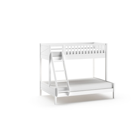 Lit de famille + PIERROT 140 x 200 cm - Pin scandinave, blanc