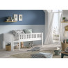 Lit mi-hauteur bas avec échelle PIERROT 90 x 200 cm - Pin scandinave, blanc