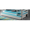 Lit gigogne PIERROT 90 x 190 cm - Pin scandinave, blanc