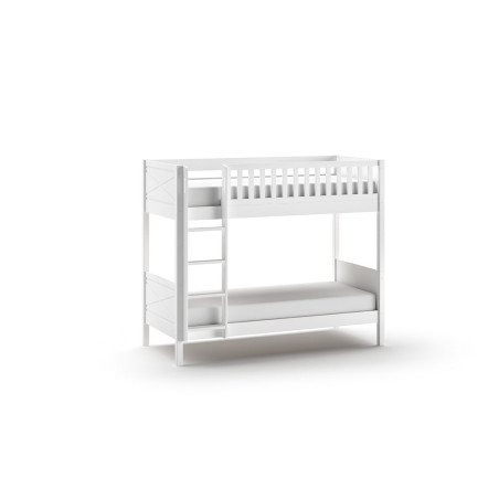 Lit superposé PIERROT 90 x 200 cm - Pin massif, blanc