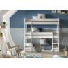 Lit superposé triple PIERROT 90 x 200 cm - Pin scandinave, blanc
