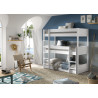Lit superposé triple PIERROT 90 x 200 cm - Pin scandinave, blanc