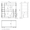 Lit superposé triple PIERROT 90 x 200 cm - Pin scandinave, blanc