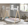 Lit junior WINONA 70 x 140 cm - Pin massif, nature/blanc