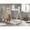 Ensemble lit junior et matelas Junior Soft WINONA 70 x 140 cm - Pin massif, blanc/nature