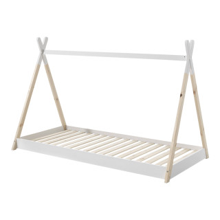 Lit WINONA 90 x 200 cm - Pin massif, nature/blanc