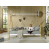Lit avec grille bi-couleur WINONA 90 x 200 cm - Pin massif, nature/blanc