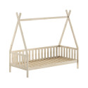 Lit avec grille WINONA 90 x 200 cm - Pin massif, nature