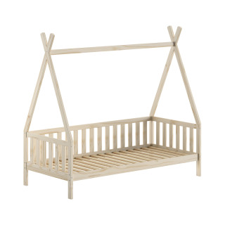 Lit avec grille WINONA 90 x 200 cm - Pin massif, nature