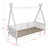 Lit avec grille WINONA 90 x 200 cm - Pin massif, nature