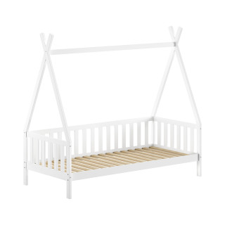 Lit avec grille WINONA 90 x 200 cm - Pin massif, blanc
