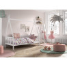 Lit avec grille WINONA 90 x 200 cm - Pin massif, blanc