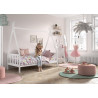 Lit avec grille WINONA 90 x 200 cm - Pin massif, blanc