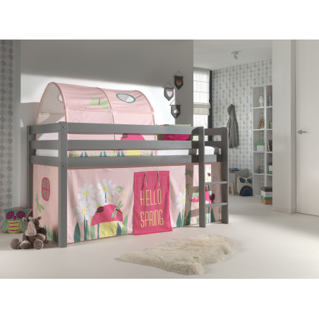 Textiles spring tunnel pour lit compact camille/pierrot COLOMBINE - 100% Polyester, rose
