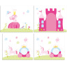Textiles princess housse pour lit compact camille/pierrot COLOMBINE - 100% Coton, rose