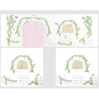 Textiles birdy housse pour lit compact camille/pierrot COLOMBINE - 100% Polyester, rose/blanc