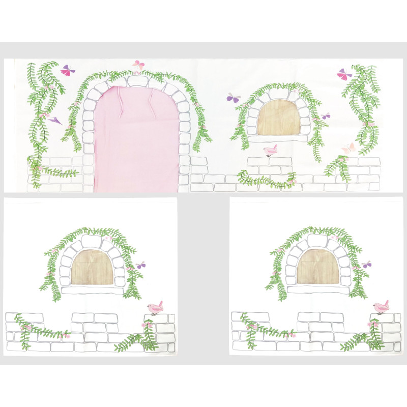 Textiles birdy housse pour lit compact camille/pierrot COLOMBINE - 100% Polyester, rose/blanc