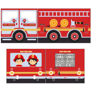Textiles fire truck housse pour lit compact camille/pierrot COLOMBINE - 100% Coton, rouge