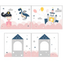 Textiles princess sophie housse pour lit compact camille/pierrot COLOMBINE - 100% Coton, rose/blanc
