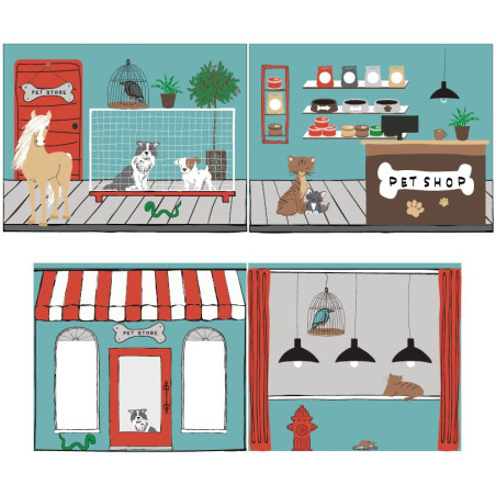 Textiles pet shop housse pour lit compact camille/pierrot COLOMBINE - 100% Coton, bleu