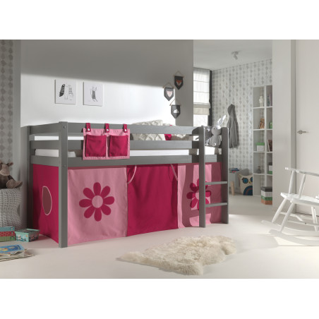 Textiles pink flower housse pour lit compact camille/pierrot COLOMBINE - 100% Polyester, rose