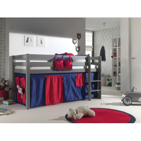 Textiles domino housse pour lit compact camille/pierrot EDWIGE - 100% Polyester, bleu/rouge