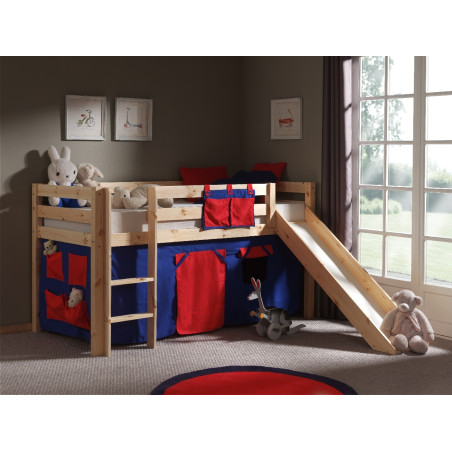 Textiles domino housse pour lit compact camille/pierrot EDWIGE - 100% Polyester, bleu/rouge