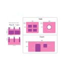 Housse textile motif Bella pour lit mi-hauteur CAMILLE et PIERROT - 100 % polyester, rose