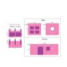 Housse textile motif Bella pour lit mi-hauteur CAMILLE et PIERROT - 100 % polyester, rose