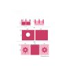 Housse textile motif Pink Flower pour lit mi-hauteur CAMILLE et PIERROT - 100 % polyester, rose