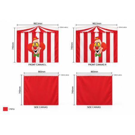 Housse textile motif Chucky pour lit mi-hauteur CAMILLE et PIERROT - 100 % polyester, rouge