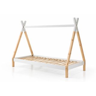 Lit sans grille WINONA 90 x 200 cm - Pin massif, nature/blanc