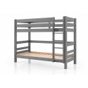 Lit superposé (H 180 cm) CAMILLE 90 x 200 cm - Pin scandinave, gris