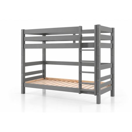 Lit superposé (H 180 cm) CAMILLE 90 x 200 cm - Pin scandinave, gris
