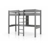 Lit mezzanine sans fauteuil CAMILLE 90 x 200 cm - Pin massif, gris