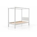 Lit à baldaquin CAMILLE 90 x 200 cm - Pin scandinave, blanc