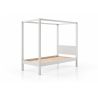 Lit à baldaquin CAMILLE 90 x 200 cm - Pin scandinave, blanc