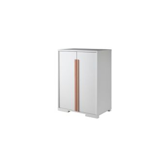 Armoire 2 portes pour lit mi-hauteur BERT - Panneaux de particules, blanc